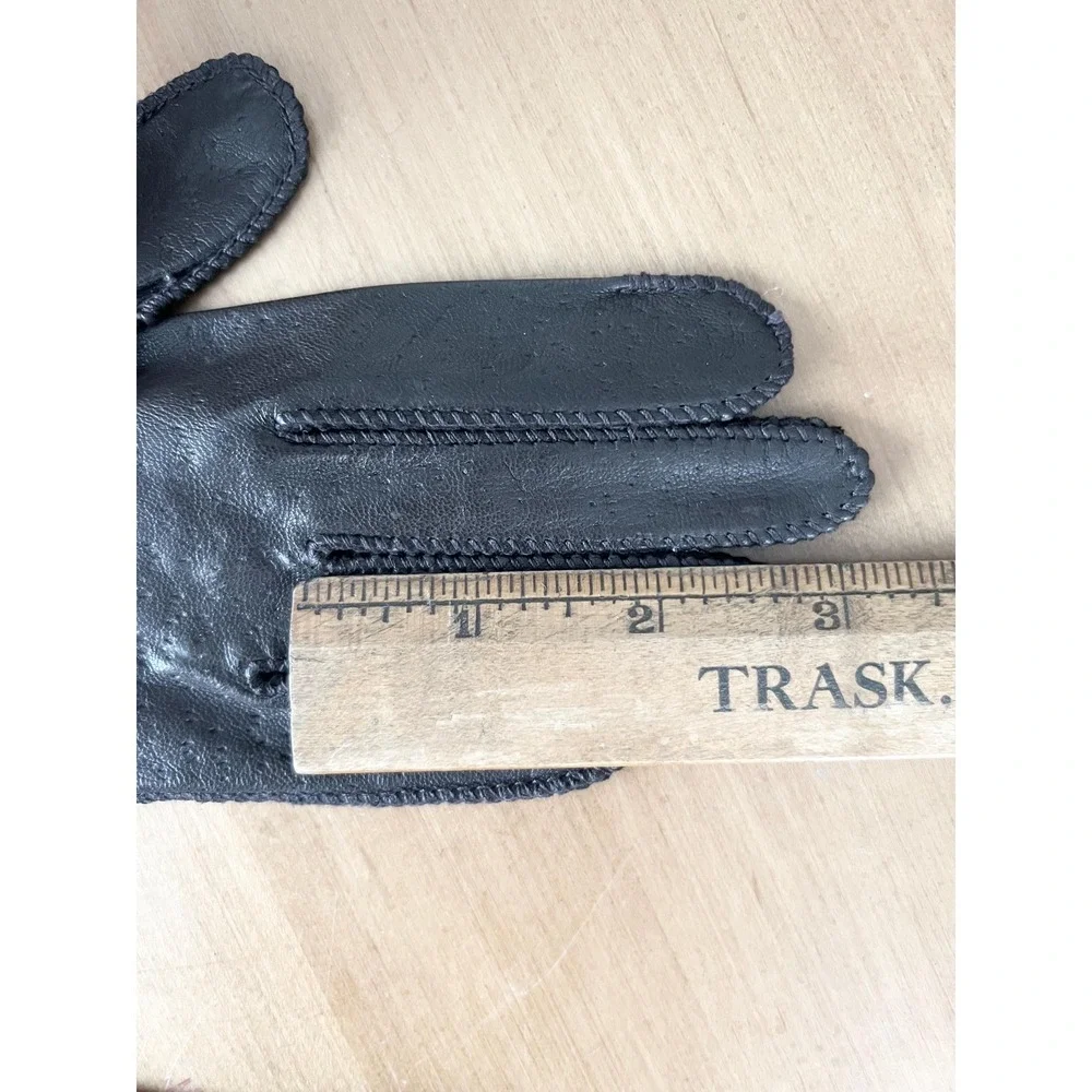 Deerskin leather gloves New with tags old‎ stock vintage dark brown size 7 small